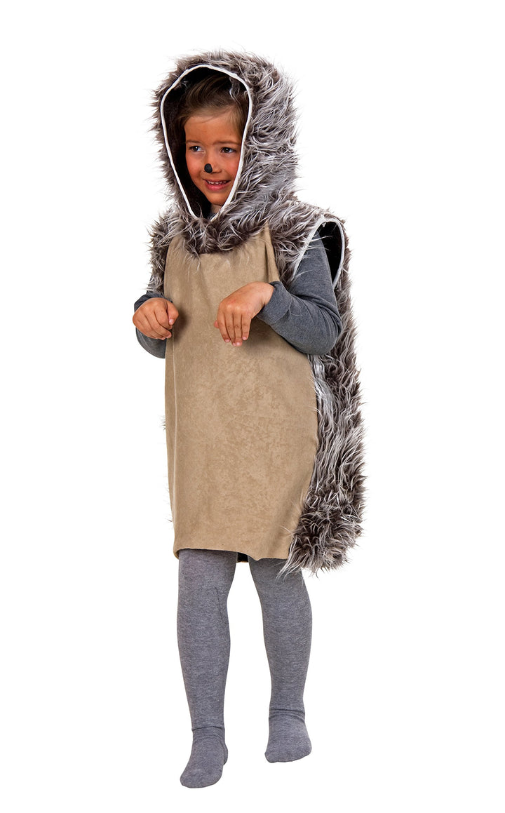 Festartikel Müller ärmelloses Igel Kinderkostüm mit Kapuze in der Grösse 116, 118.706.16, Grau/Beige