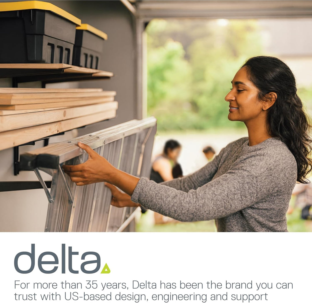 Delta Schwerlastregal – Wandmontiertes Holzregal für Garage, Schuppen, Keller – verstellbare Arme fü