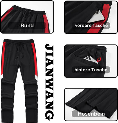 W JIANWANG Herren Trainingsanzug und Jogginganzug - Sportanzug für Männer mit Langarm Reissverschlus