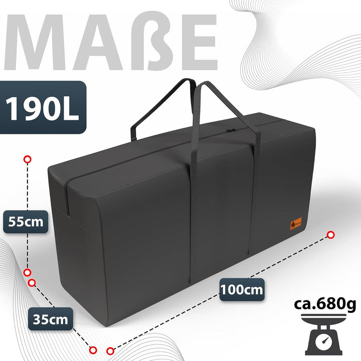 3 Stück Extra Grosse Aufbewahrungstasche 100×55×35 cm – Faltbare Tragetasche mit Reissverschluss – R