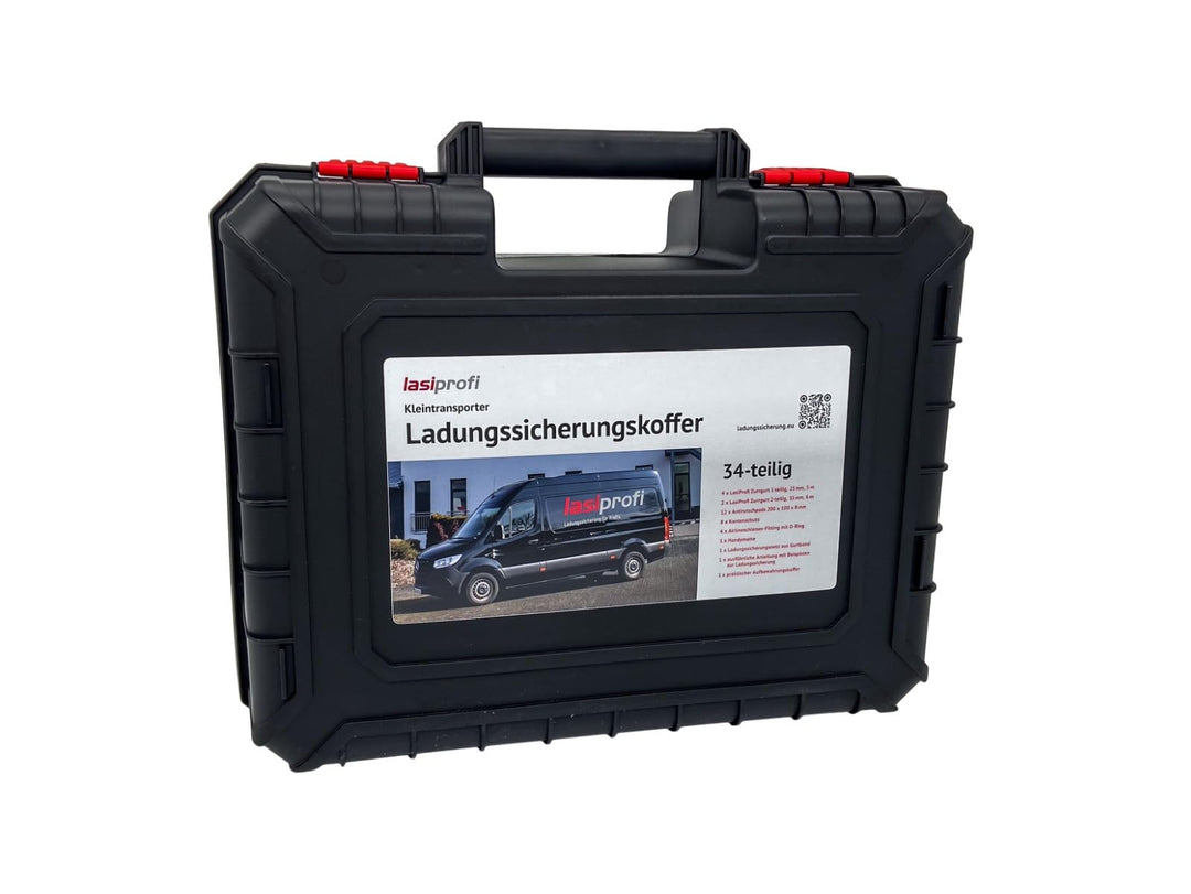 Lasiprofi Kleintransporter Ladungssicherungskoffer Set 34-teilig Spanngurt mit Ratsche Ladungssicher