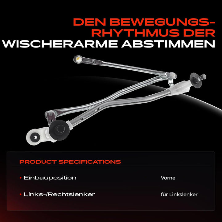 Frankberg 1x Scheibenwischer Wischergestänge Scheibenwischergestänge ohne Motor Vorne Kompatibel mit