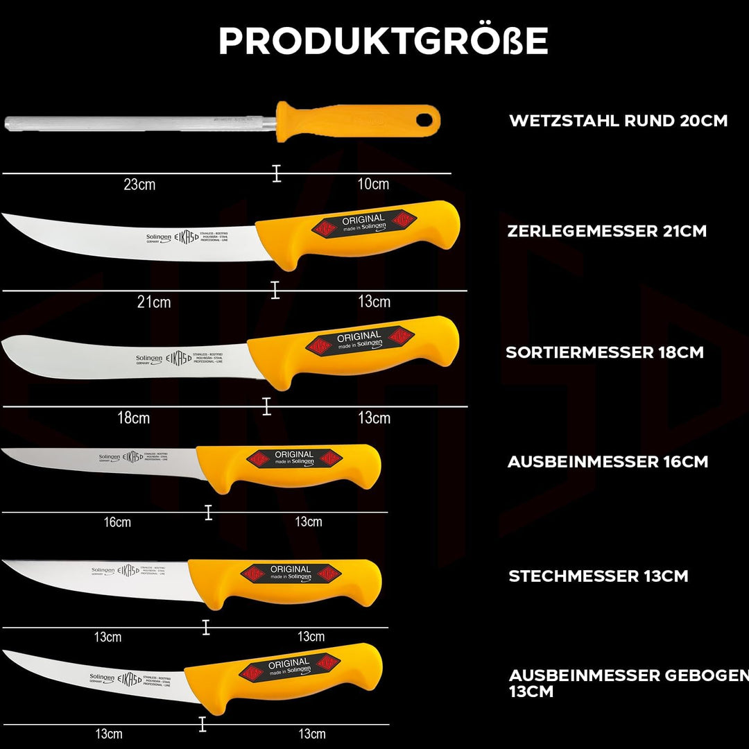 Solingen 6 Teilig Eikaso Schlachtermesser Metzgermesser Ausbeinmesser Butcher Knife 3328