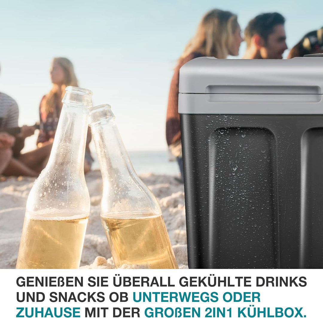 TOM 2in1 XXL Kühlbox 40l mit Kühl- und Heizfunktion – elektrische Coolbox mit Rollen – 230V & 12V St