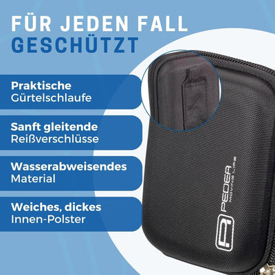 PEDEA Hardcase Kameratasche für Canon Ixus 132, 140, 155, 170, 180, 190, 255 HS / Canon PowerShot A3