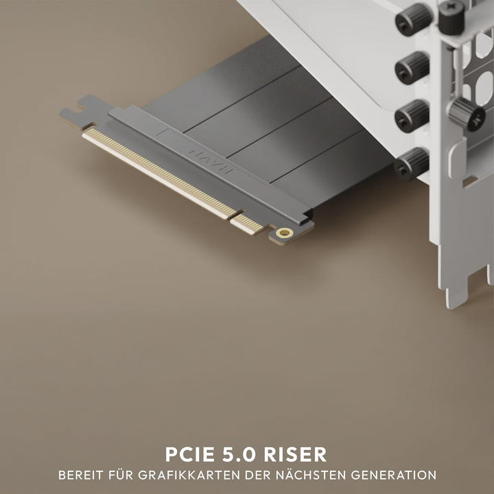 HAVN Universal Vertical GPU Kit Weiss – Vertikale Grafikkarten-Halterung mit PCIe 5.0 Riser-Kabel (1