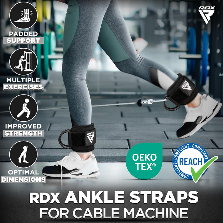 RDX Knöchelriemen für Kabel und Widerstandsbänder – Manschette 7 mm, gepolstert aus Neopren 10 x 4 Z