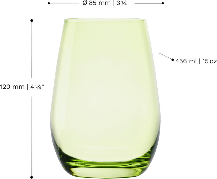 Stölzle Lausitz Gläser ELEMENTS 465 ml Grün I Trinkgläser 6er Set I Gläser-Set spülmaschinenfest I h