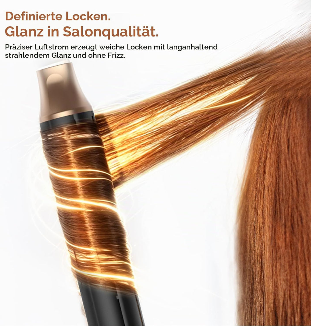 UKLISS Hairstyler 6 in 1 Air Styler Set [mit Diffusor], Pro Hair Styler Set Gold Blau, Gold Blau