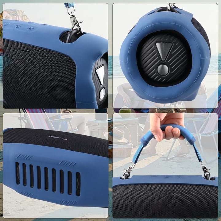 co2CREA Tragetasche Case Silikonhülle kompatibel mit JBL Xtreme 4 Tragbarer Bluetooth Lautsprecher,T