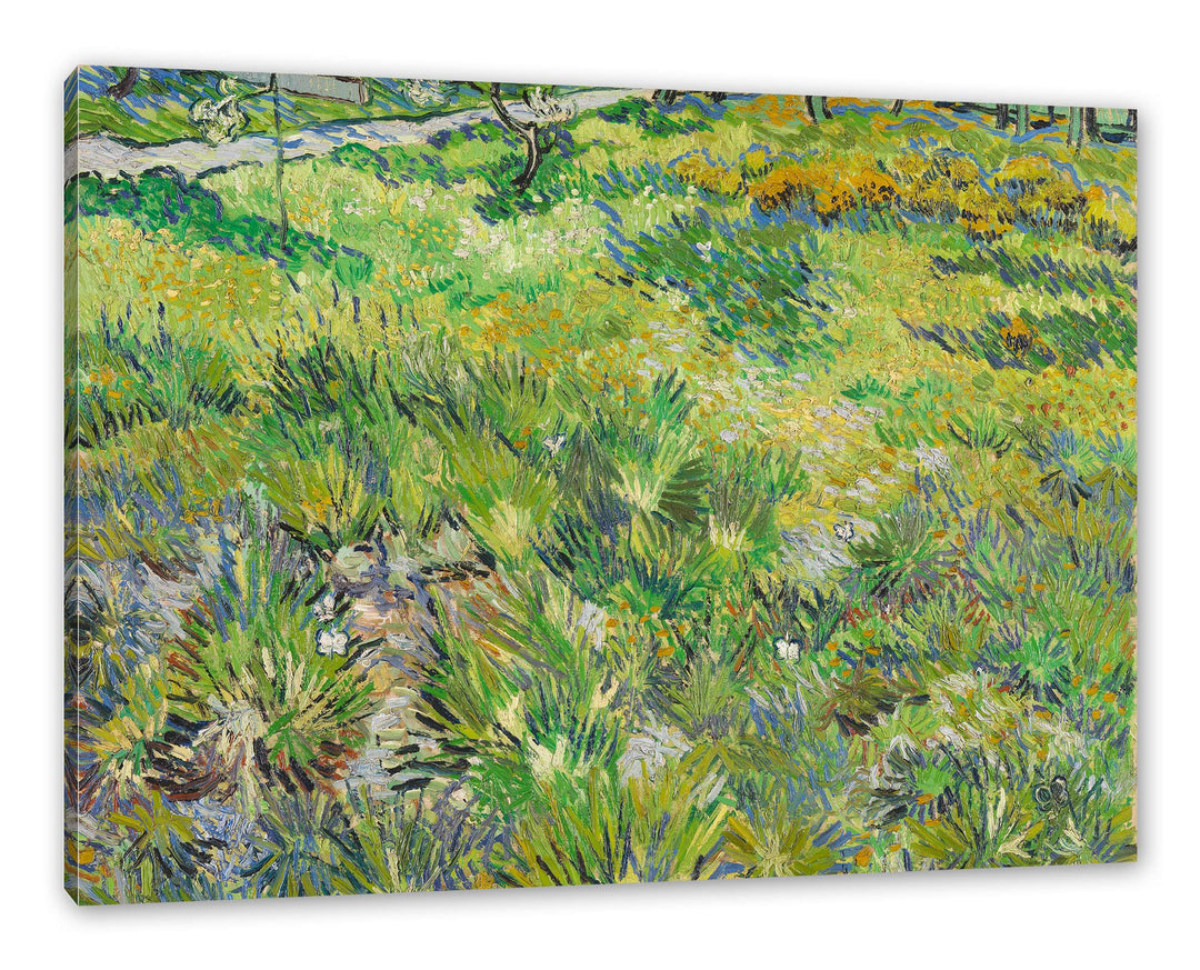 Generisch Vincent Van Gogh - Hohes Gras mit Schmetterlingen als Leinwandbild / Grösse: 120x80 cm / W
