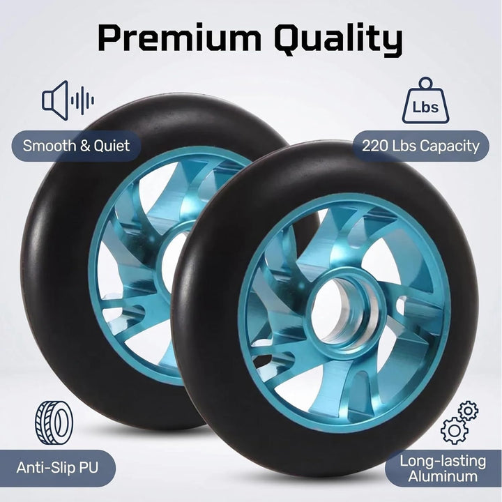 100mm Stunt Scooter Reifen 2 Stück, Scooter Reifen mit ABEC-9 Kugellager & Aluminiumkern, Ersatzräde