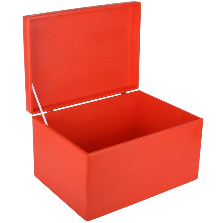 Creative Deco XXL Rot Grosse Holzkiste mit Deckel | 40x30x24 cm (+/-1cm) | Holztruhe Erinnerungsbox