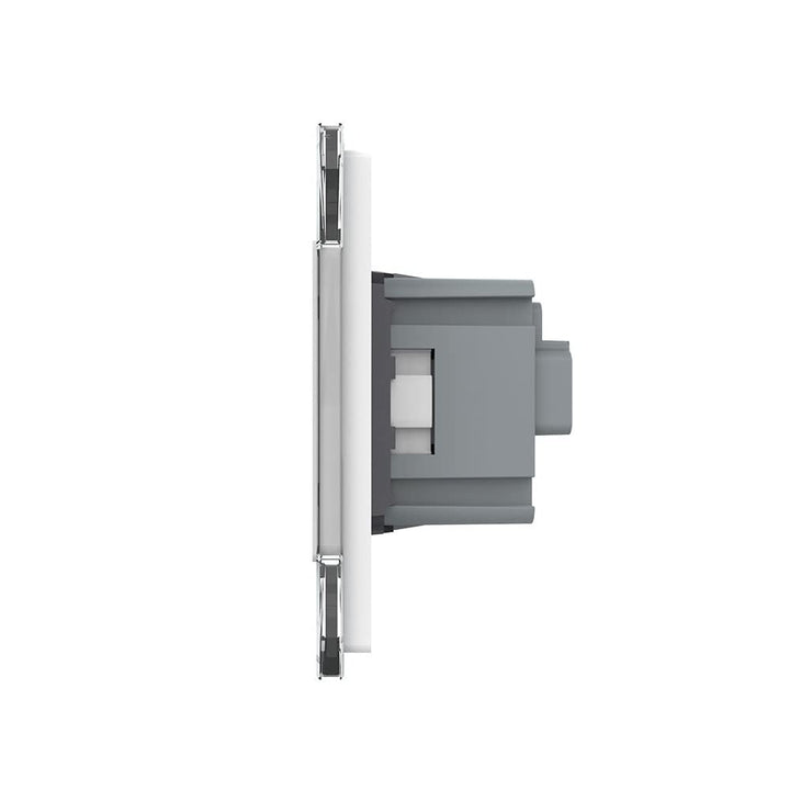LIVOLO Touch Wechselschalter und 2 Fach Steckdose mit Glasrahmen VL-C701S/C7C2EU-11-A Weiss