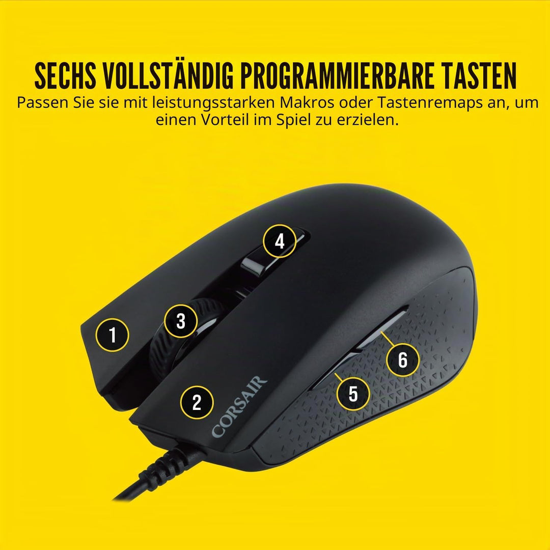 Corsair Harpoon PRO RGB Wired Lightweight FPS/MOBA Gaming Mouse - 12.000 DPI - 6 Programmierbare Tas