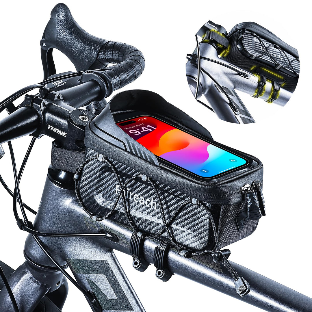 Fahrrad Rahmentasche mit Gurten und Schnellspanner für Smartphones 4.7-6.9” | Schnellverschluss,Wass