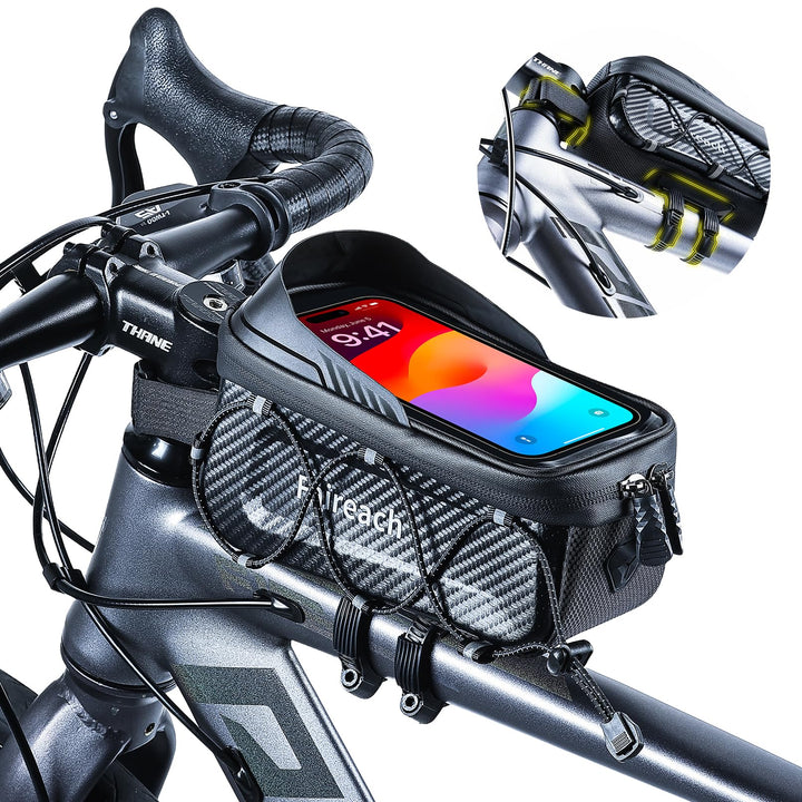 Fahrrad Rahmentasche mit Gurten und Schnellspanner für Smartphones 4.7-6.9” | Schnellverschluss,Wass