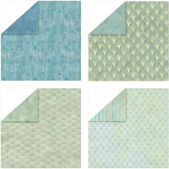 Scrapbooking Papier 24 Blatt, 30,5 x 30,5 cm, Doppelseitiges Muster Papierblock, Dekorpapier Set, Me