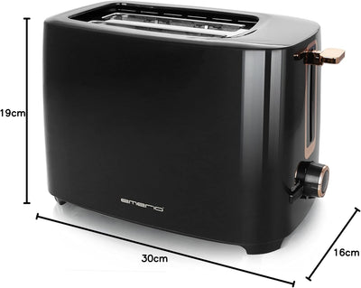 Emerio TO-125131.1 Toaster mit 2 extra Breiten Toastschlitzen für 2 Toastscheiben in einem Rutsch, h