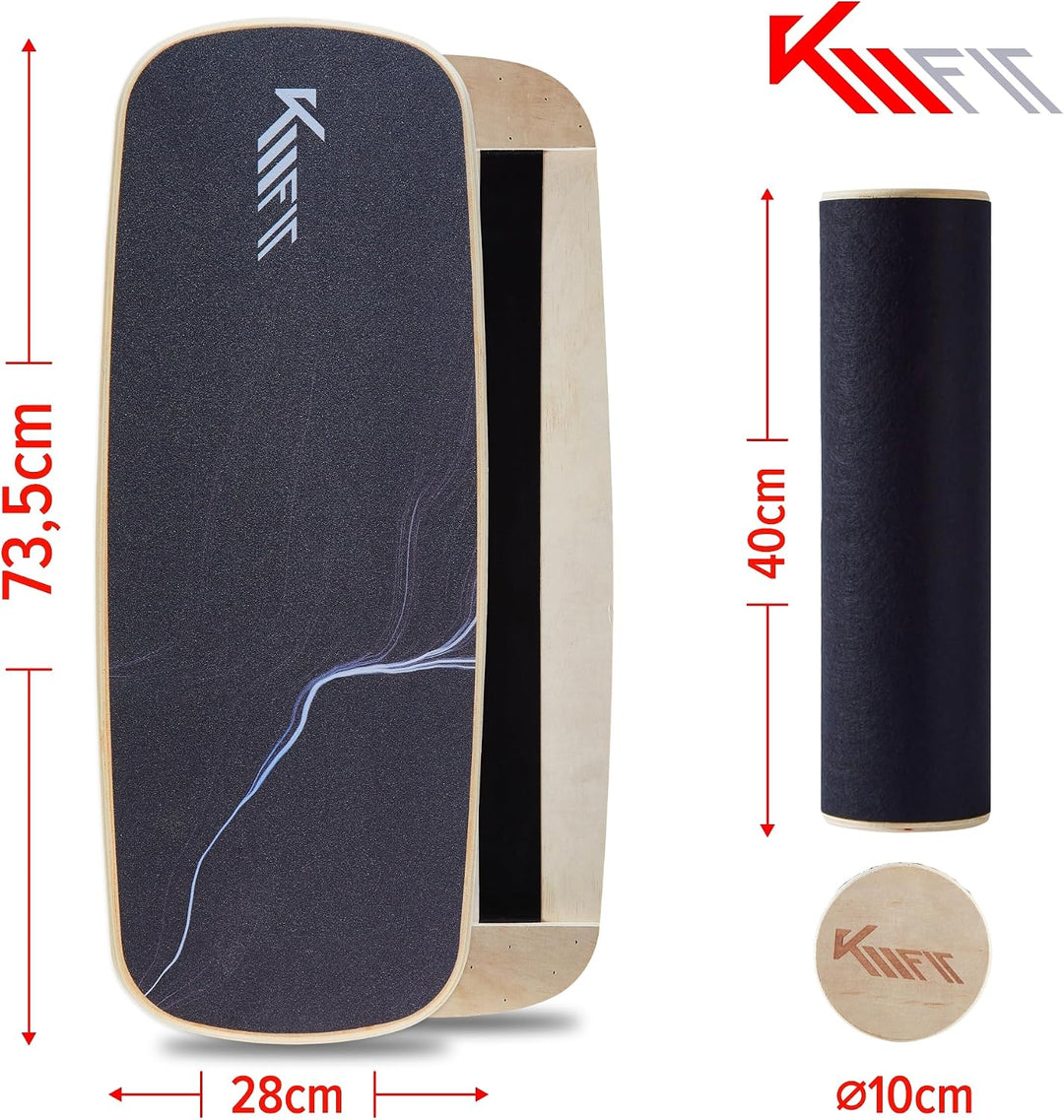 KM-Fit Balance Board | Balancebrett aus Holz | Indoor Skateboard Indoorboard | Surfboard, Surfbrett