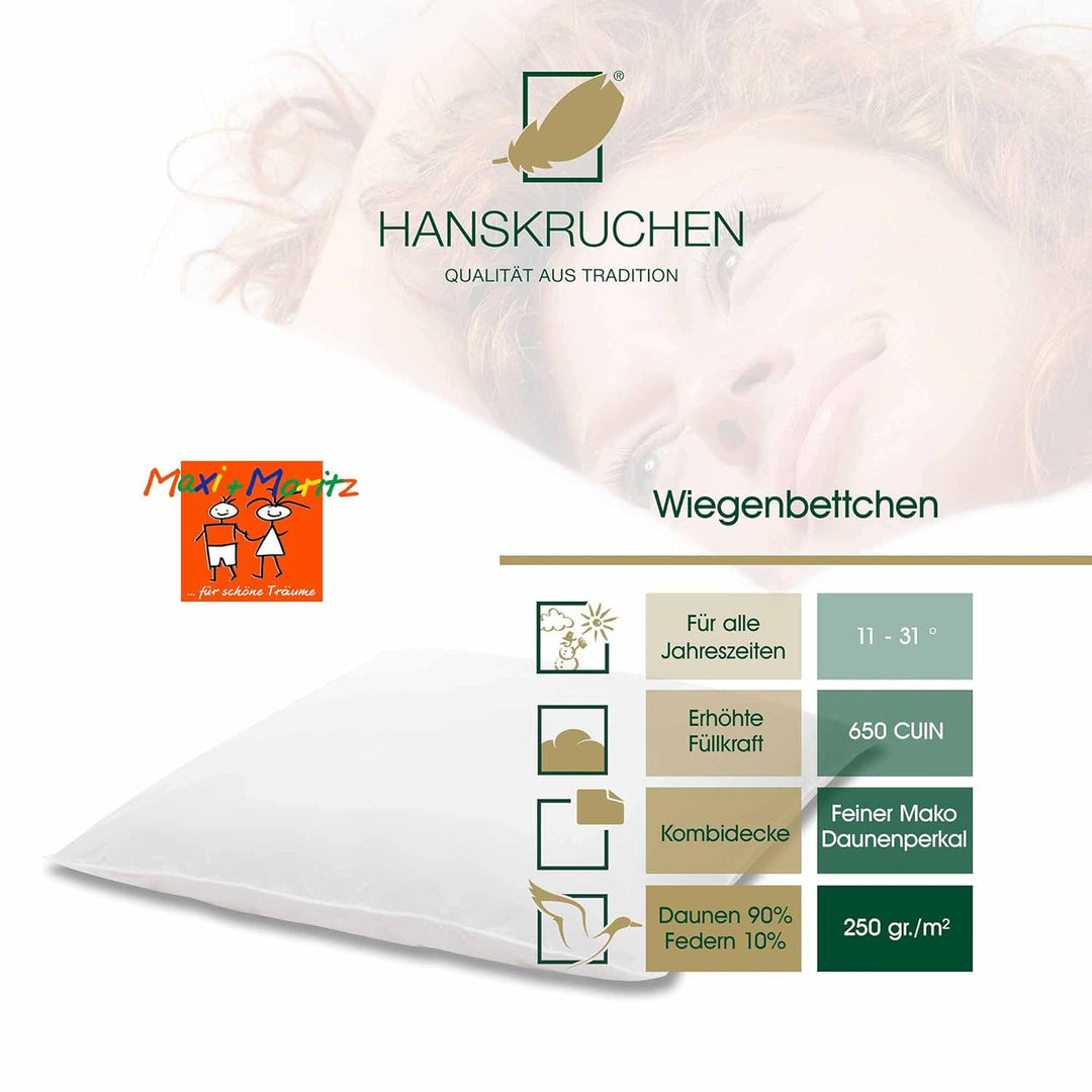 HANSKRUCHEN® Maxi und Moritz Kinderwagenkissen 80x80 cm - Made in Germany Babydecke für Kinderwagen