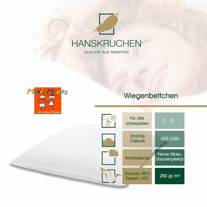 HANSKRUCHEN® Maxi und Moritz Kinderwagenkissen 80x80 cm - Made in Germany Babydecke für Kinderwagen