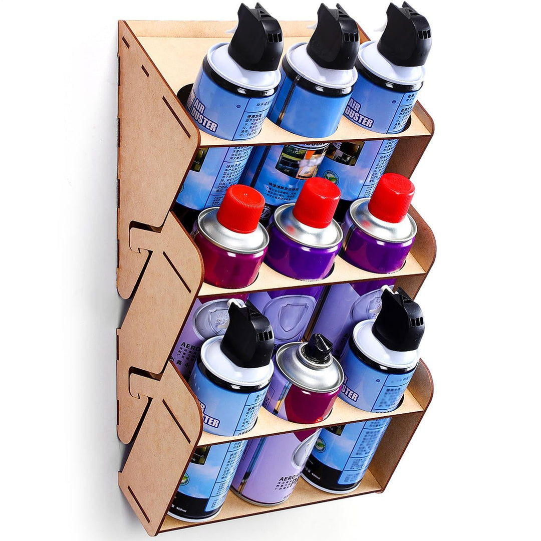 Wandmontierbarer Sprühdosen Halter,Holz Organizer Für Aerosol Spraydosen Aufbewahrung - 3-Etagen Hal