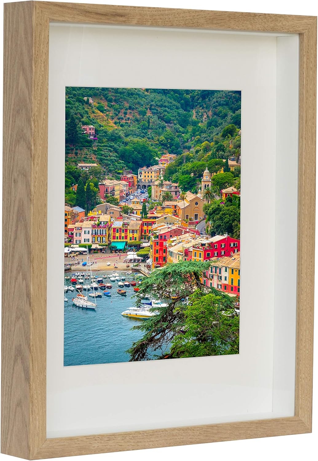 BD ART 28x35 cm Box 3D Tief Objektrahmen Eiche Bilderrahmen mit Passepartout 20x25 cm Rechteckiger z