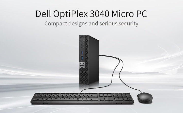 Dell Optiplex 3040 Mini Computer PC mit 24 Zoll Monitor, Intel Core i5-6500, 8GB RAM, 256GB SSD, US