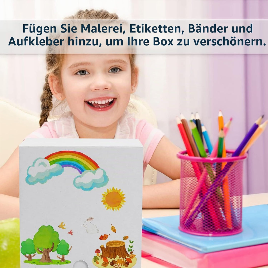 EYMPEU 20 Stück 15,3 x 15,3 x 15,3 cm Weisse Versandkarton, Kartons für kleine Gegenstände, Spielzeu