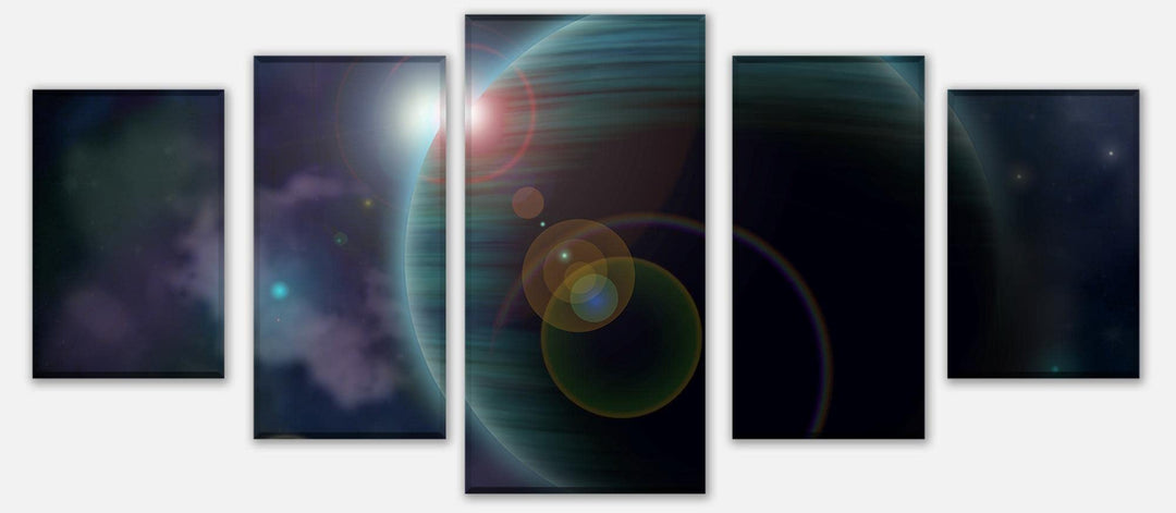 wandmotiv24 Leinwandbild Planet Space Variante 1-210 x 100cm Bilder auf Leinwand, Wandbild M0197 Var