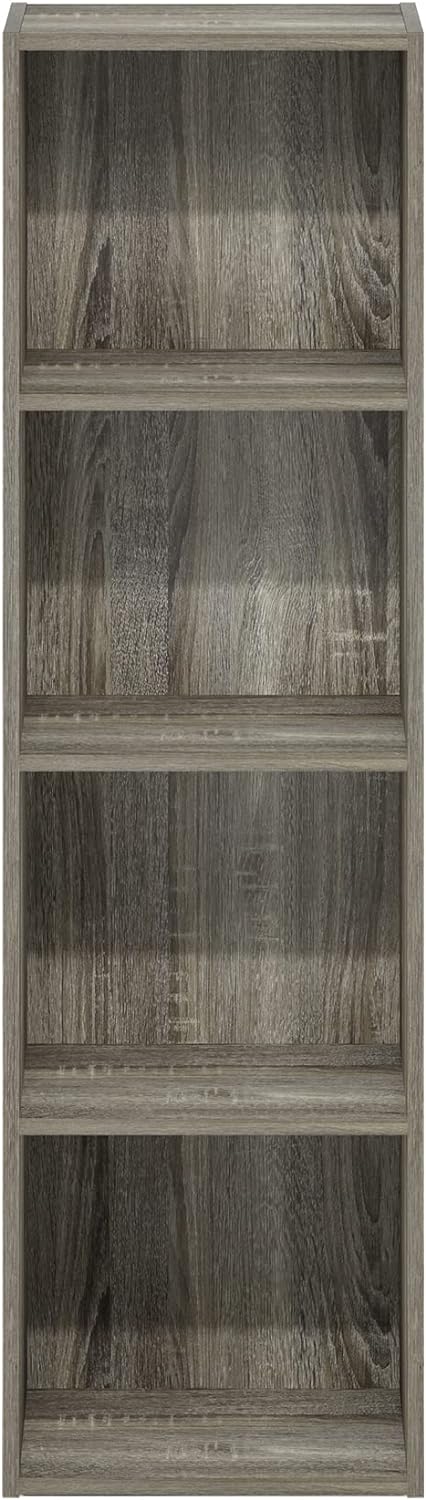 Furinno Pasir 4-Tier-Bücherregal mit offenem Regal, französischer Eiche Französische Eiche 23.7 x 30