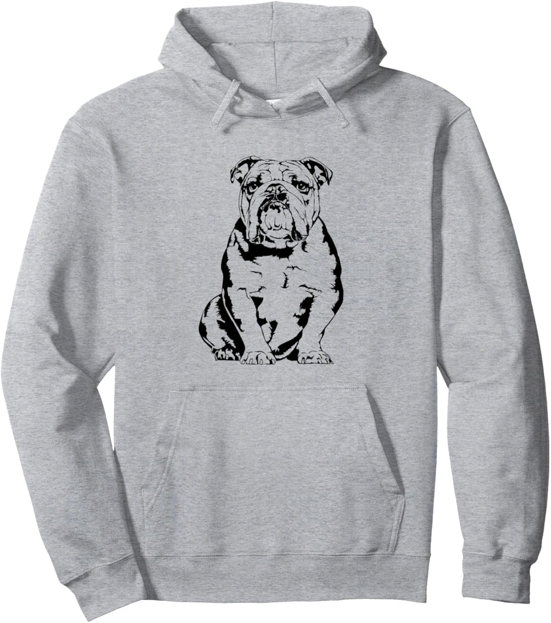 Lustige Englische Bulldogge Hund Hunde Portrait Pullover Hoodie
