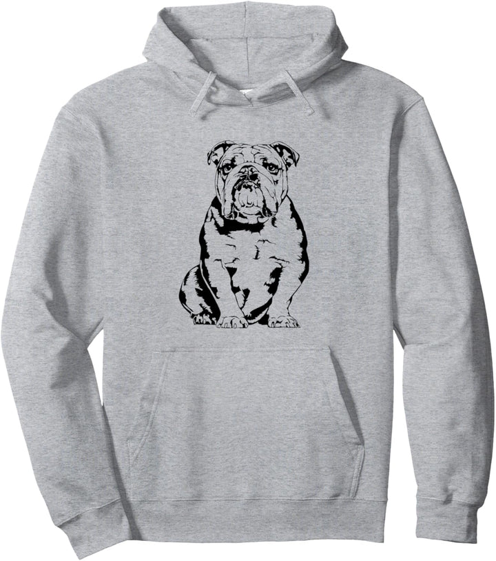 Lustige Englische Bulldogge Hund Hunde Portrait Pullover Hoodie