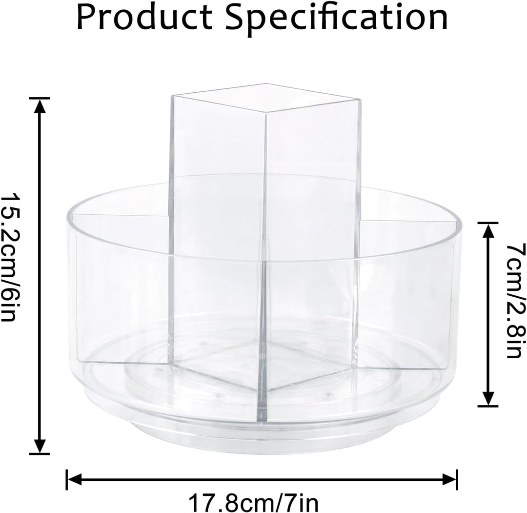 360° Drehbarer Make up Organizer, Transparenter Lazy Susan Organizer für Waschtisch, Kosmetikvitrine