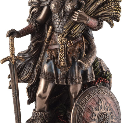 SIF Germanische Göttin der Fruchtbarkeit, aus Kunststein,von Hand bronziert/coloriert by Veronese