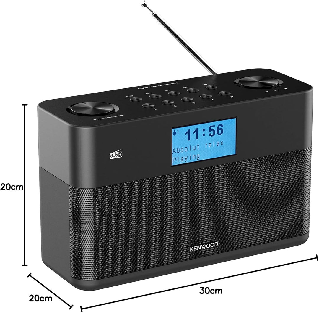 Kenwood CR-ST50DAB-B Stereo-Kompaktradio (DAB+, UKW, Bluetooth, Line-In, Kopfhöreranschluss, Weckfun