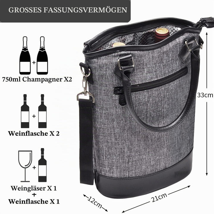 Kato Tirrinia Flaschen-kühltasche Kühltasche Flasche Flaschentasche 2 Flaschen Tasche, Isoliertasche