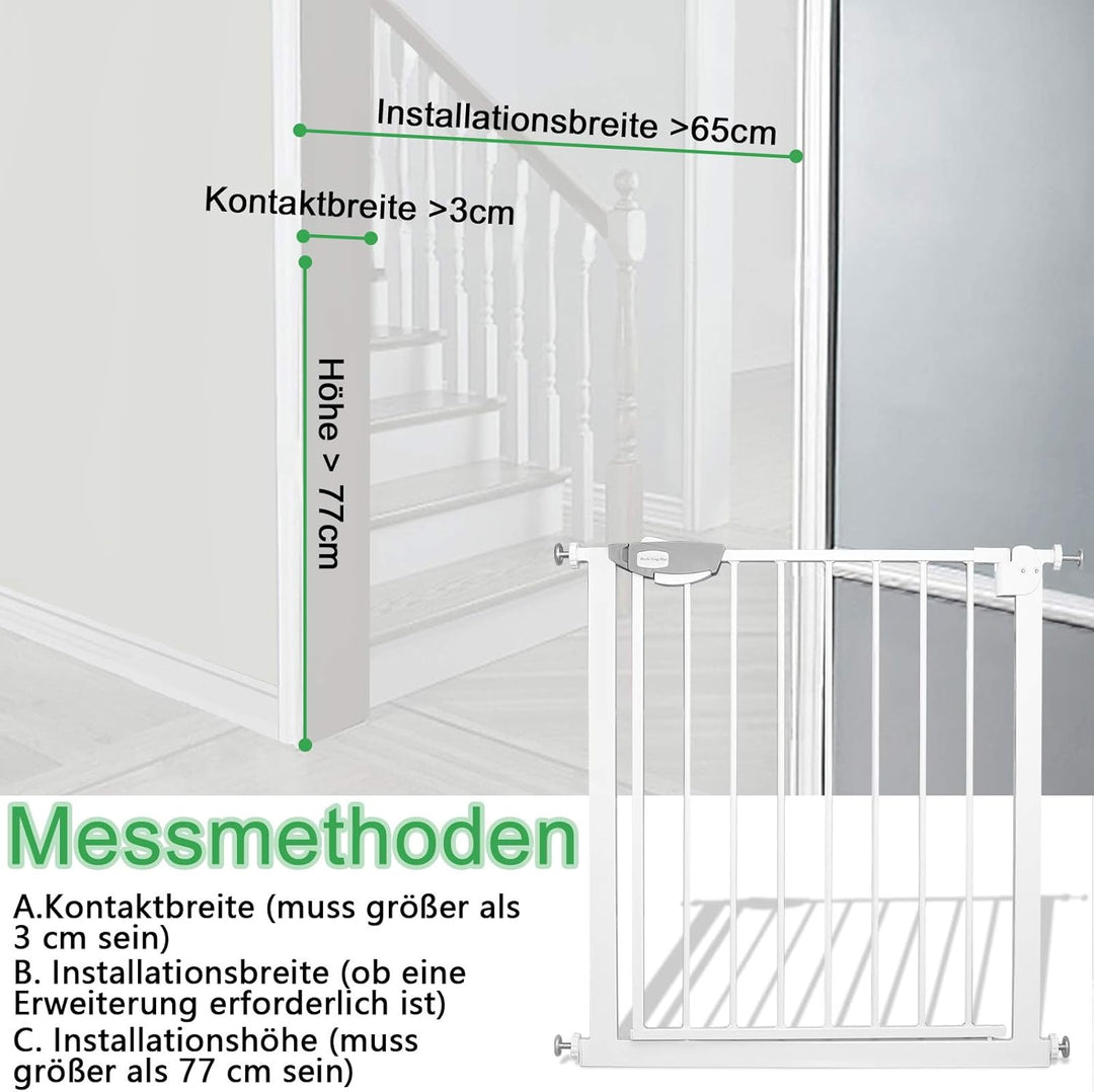 XMTECH Türschutzgitter Ohne Bohren Treppengitter für Kinder 85-95cm breit，Auto-Close Baby Türgitter