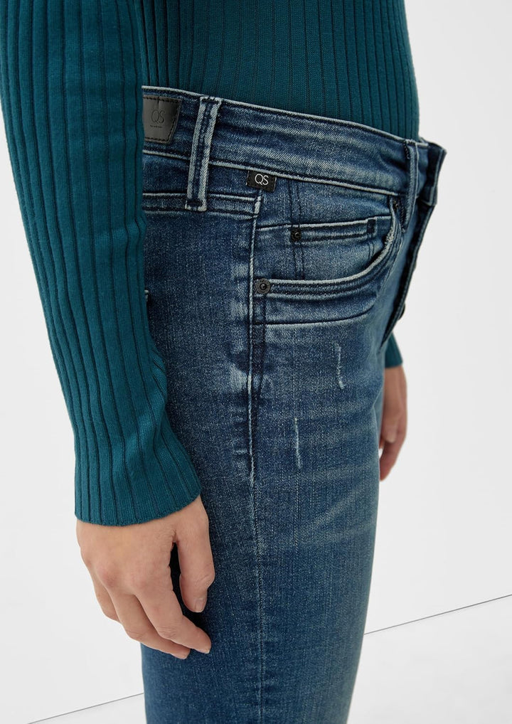 QS Damen Jeans, Fit: Sadie Skinny Leg 32W / 34L Blau, 32W / 34L Blau