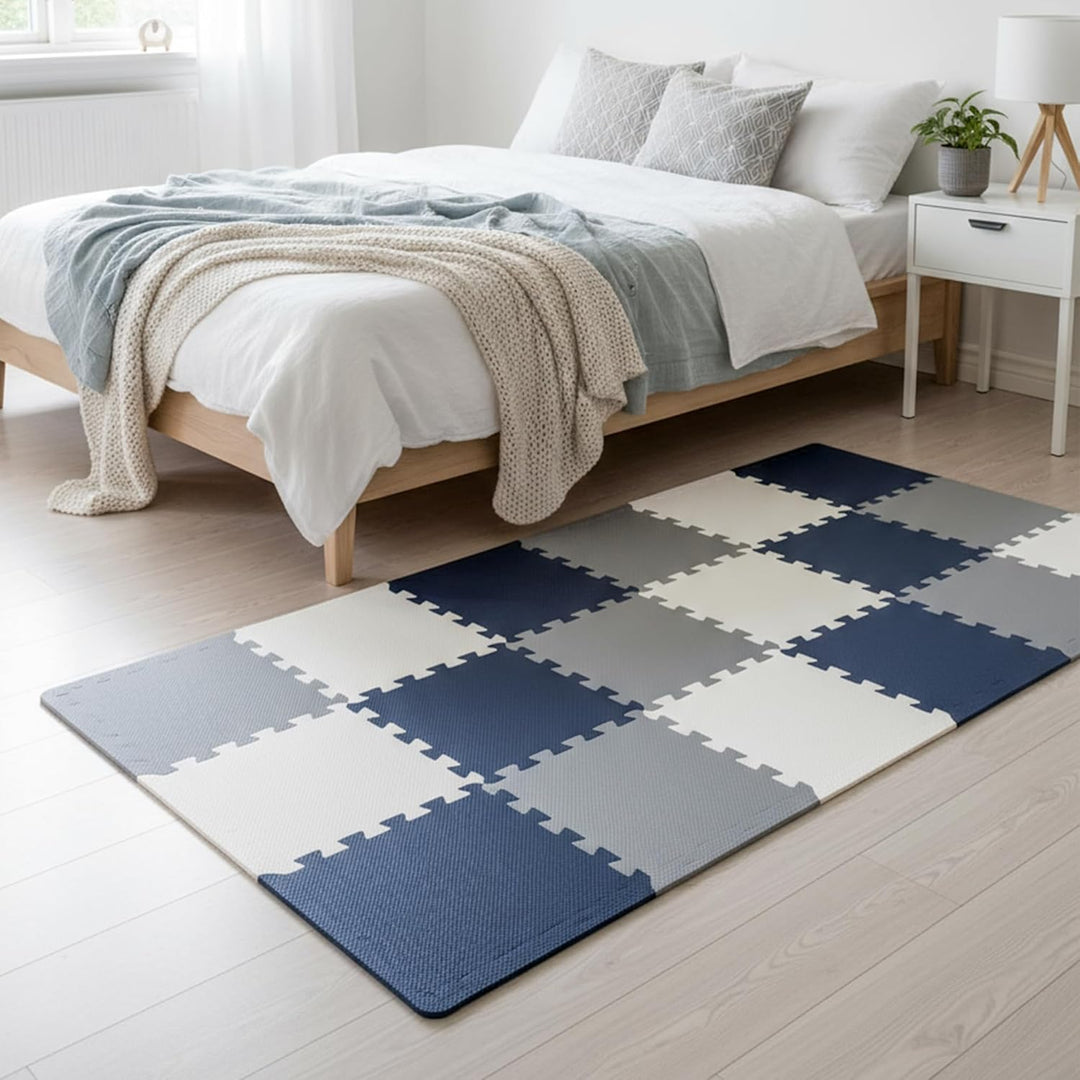 Mocosy 1 'x 1' (30 cm x 30 cm ）ineinandergreifende Fussmatten | weiche Schaummatte | Spielmatte | Gy