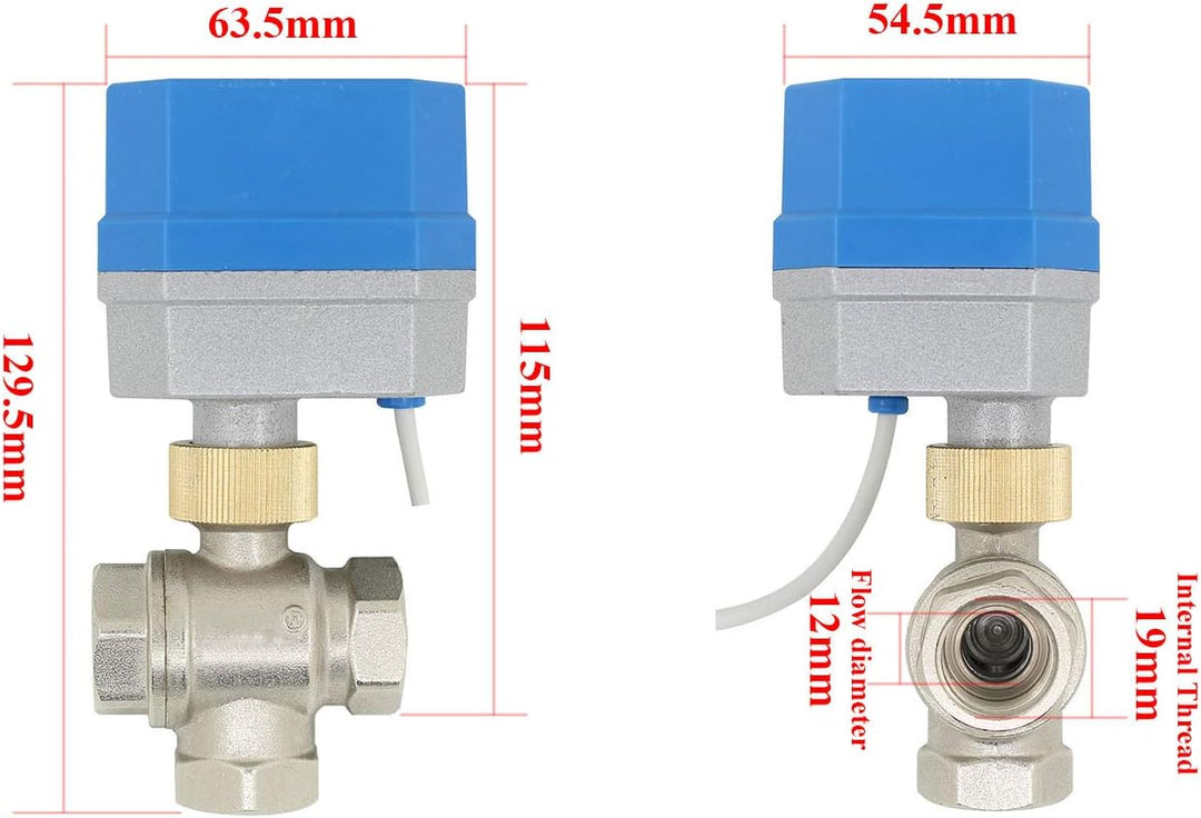 L typ - 3 wege motorkugelhahn 1/2 zoll edelstahl kugelventil elektrisch 12v zonenventil 3 wege