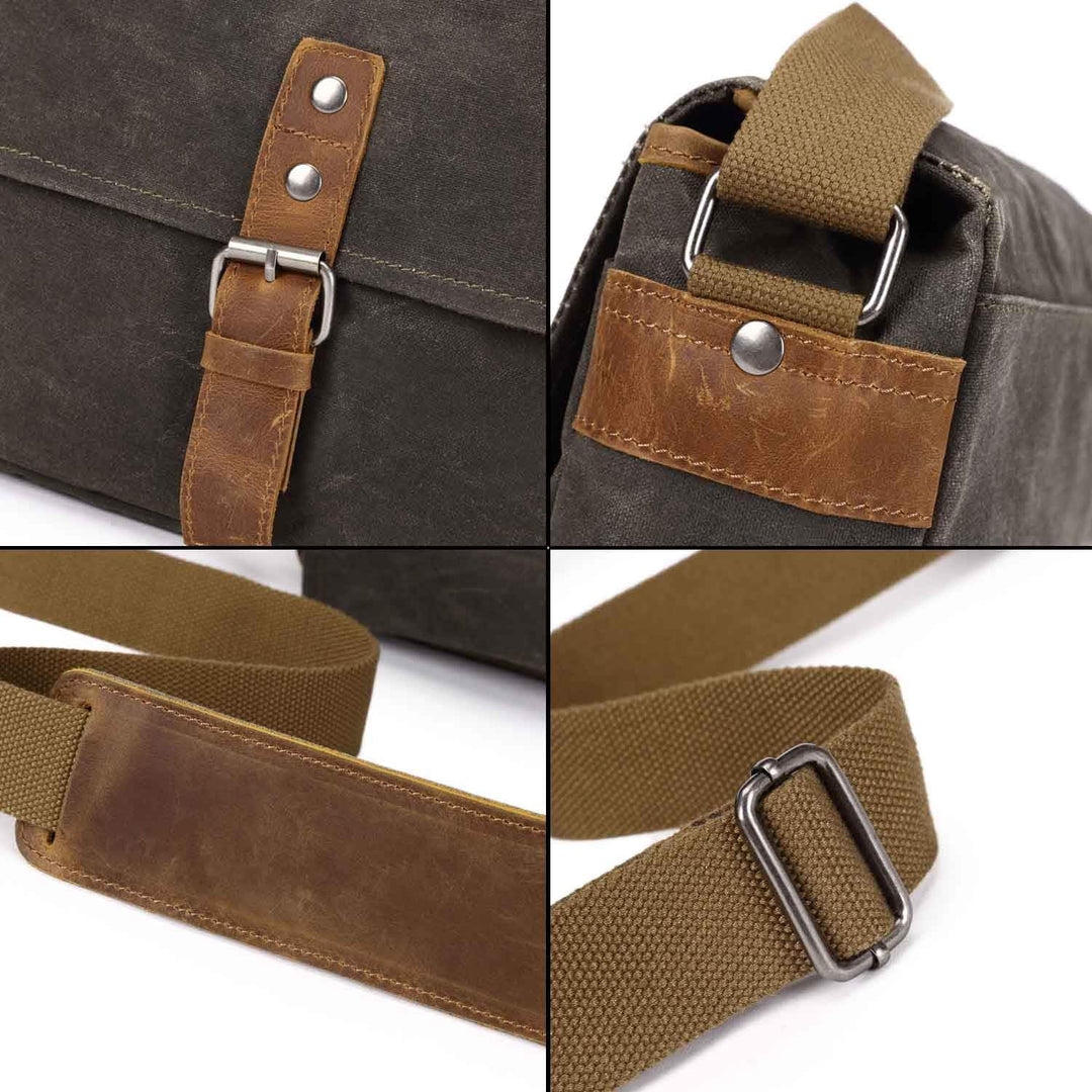 Neuleben Kameratasche Schultertasche mit abnehmbarem Kamerafach Vintage klein Umhängetasche Canvas f