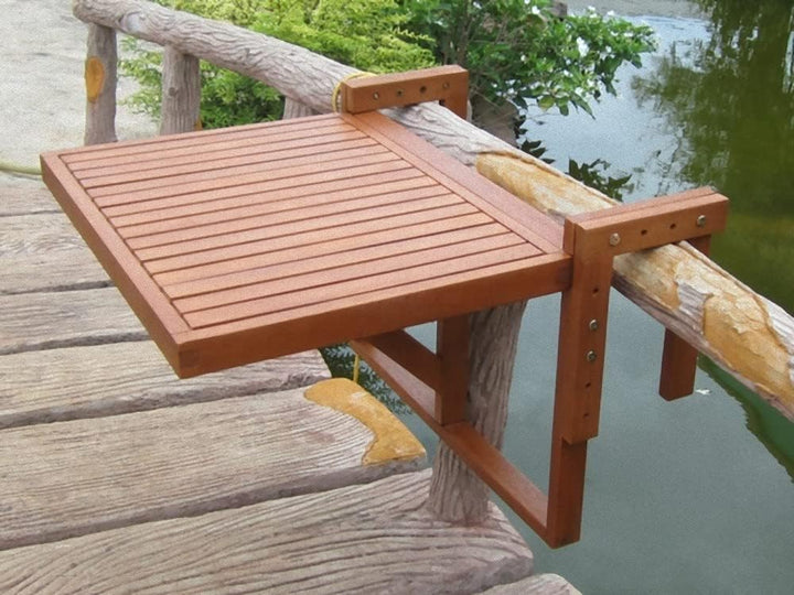 Garden Pleasure Balkon-Hängetisch Berkeley Beistelltische für den Patio, Holz, Schwarz