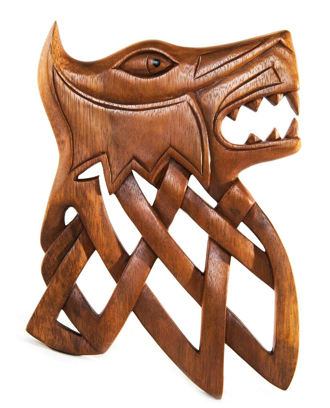 Windalf Wandbild Fenrir 24 cm Lokis Wolf Ragnarök Handarbeit aus Holz
