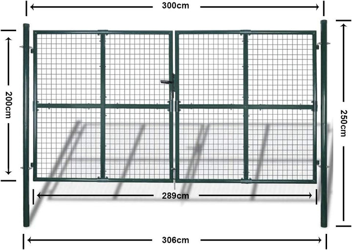 Festnight Metall Gartentor 306 x 250cm Gartentür Zauntür Hoftor Gartenpforte | Gartenzaun Tür aus ve