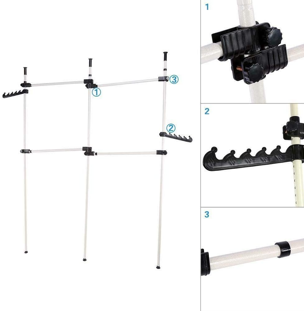 Yosoo Garderoben Teleskop System mit 4 Stangen Verstellbares Regalsystem Kleiderstangen Regal, Höhev