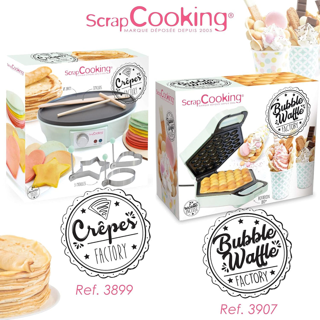 SCRAP COOKING 3899 Crêpes-Pfanne Factory, elektrische Maschine, mit Heizplatte, antihaftbeschichtet,