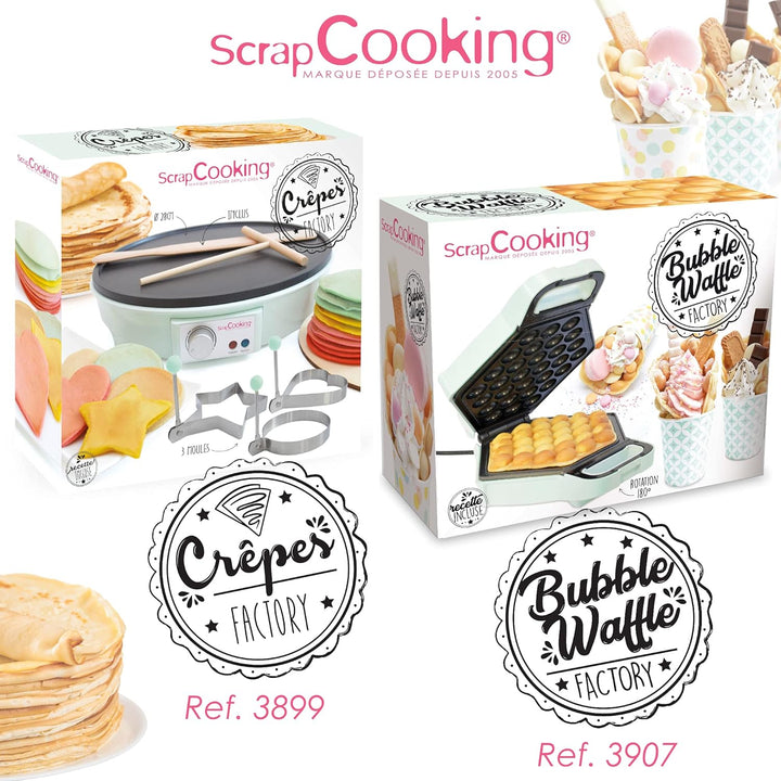 SCRAP COOKING 3899 Crêpes-Pfanne Factory, elektrische Maschine, mit Heizplatte, antihaftbeschichtet,
