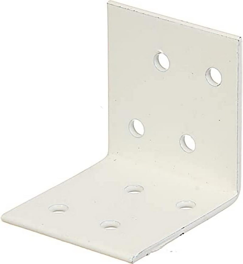 Alberts 846466 Winkelverbinder | verzinkt, weiss kunststoffbeschichtet | 40 x 40 x 40 mm | 50er Set